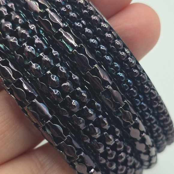 Wide Bangle Bracelet Purple Statement‎ Chunky Whimsigoth Edgy Witchy - Picture 4 of 9